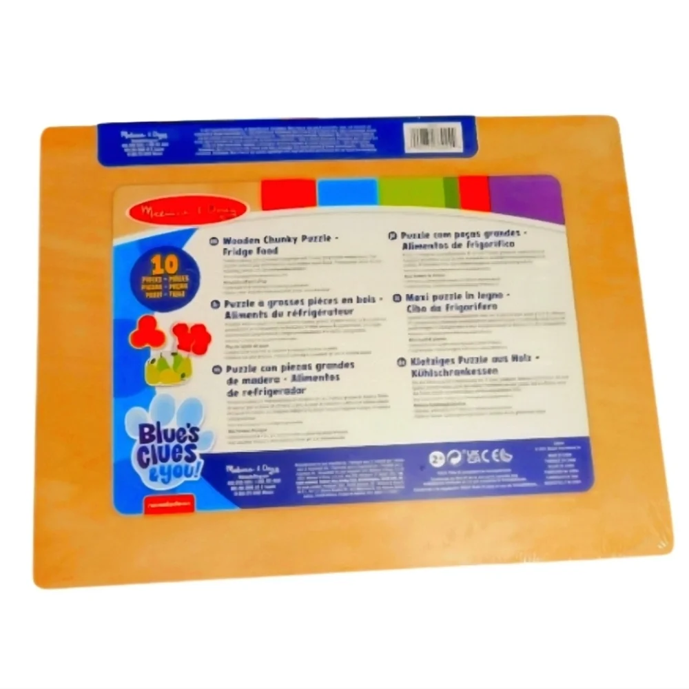 NEW Melissa & Doug Blue's Clues & You Fridge Food 10 Piece Wooden Chunky Puzzle